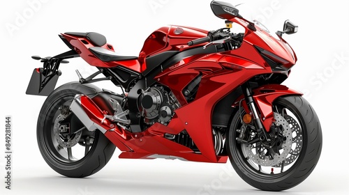 red motorcycle isolated on white