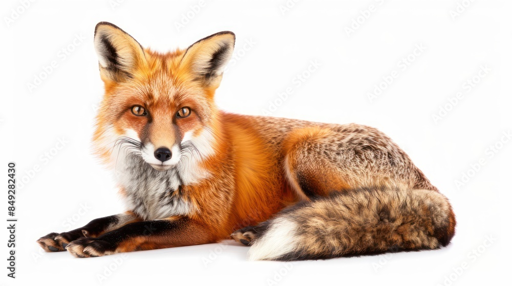 Fox isolated white background Fox isolated white background