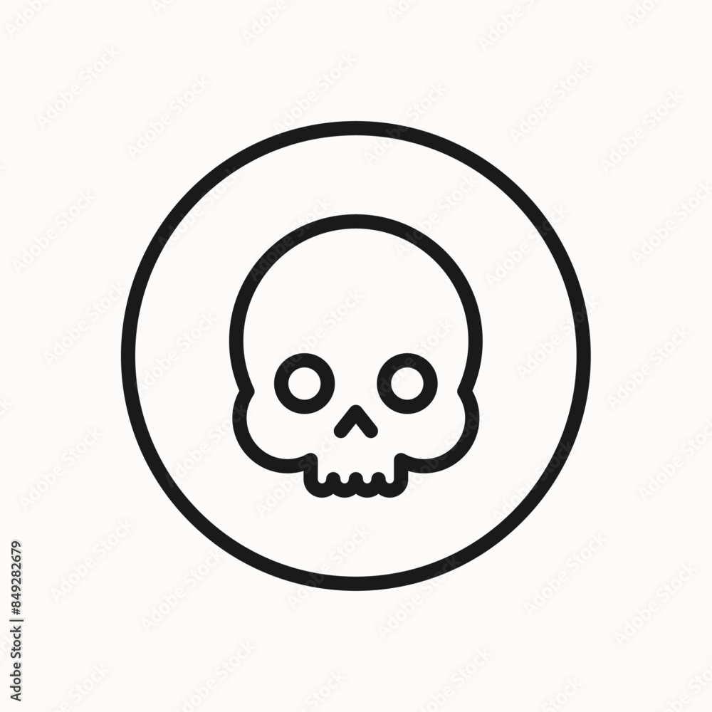Skull line icon. Danger, hazard, attention, warning sign, symbol. Isolated on a white background. Pixel perfect. Editable stroke. 64x64. Skull line icon. Danger, hazard, attention, warning sign, symbol. Isolated on a white background. Pixel perfect. Editable stroke. 64x64.
