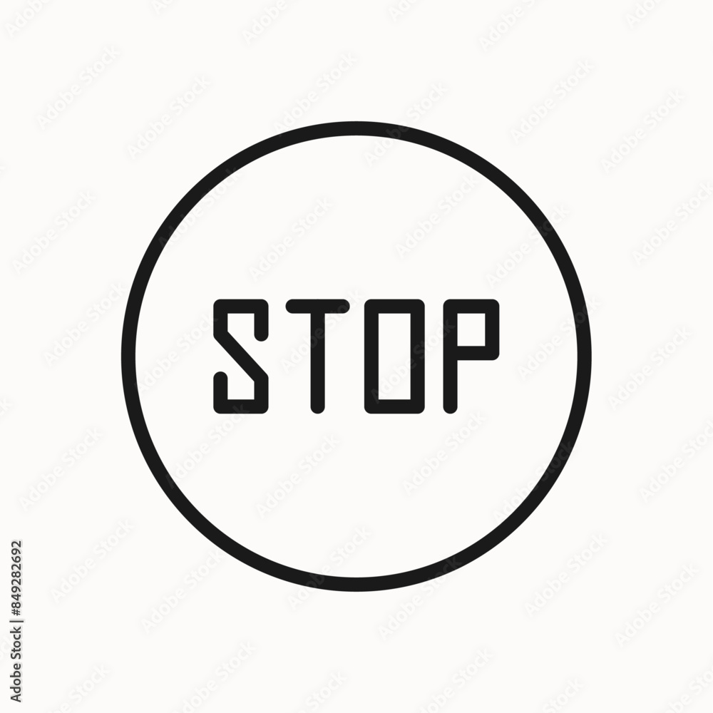 Stop line icon. Danger, hazard, attention, warning sign, symbol. Isolated on a white background. Pixel perfect. Editable stroke. 64x64. Stop line icon. Danger, hazard, attention, warning sign, symbol. Isolated on a white background. Pixel perfect. Editable stroke. 64x64.