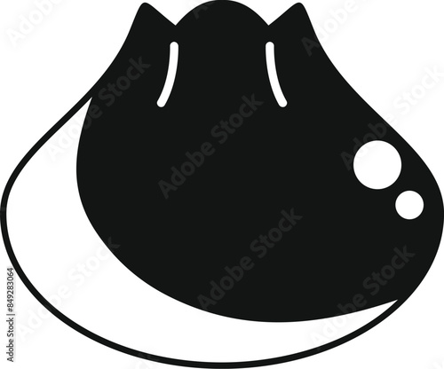 Black glyph icon of a khinkali, a traditional georgian dumpling filled with spiced meat and broth, a staple of georgian cuisine