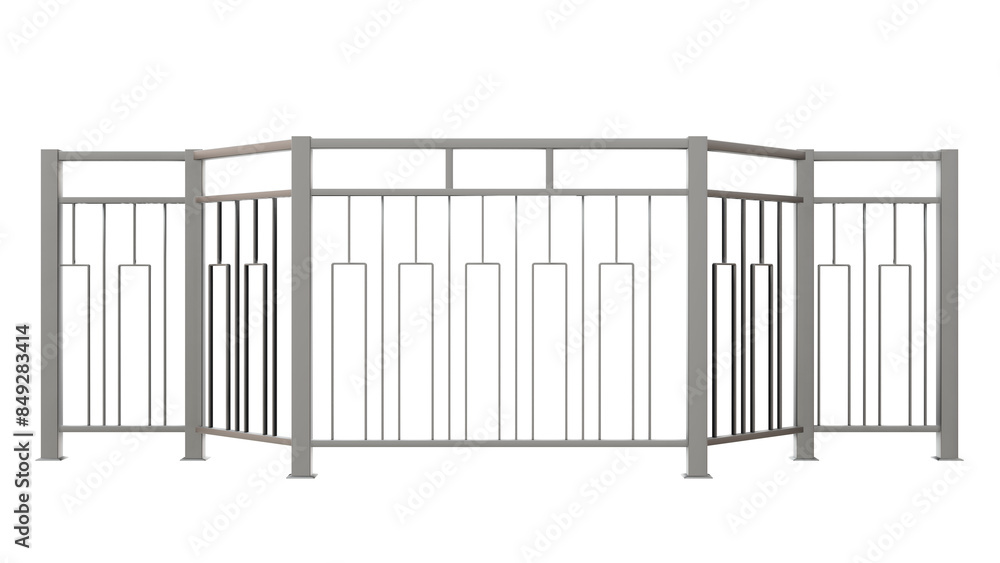 3D render showcases a captivating stainless steel balustrade with a playful and modern vertical rectangular pattern inspired by piano keys (transparent background).
pen_spark
3D render showcases a captivating stainless steel balustrade with a playful and modern vertical rectangular pattern inspired by piano keys (transparent background).
pen_spark