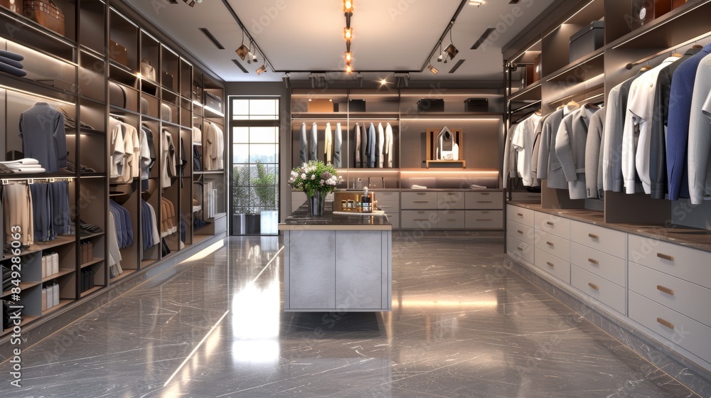Luxurious Dry Cleaning Shop Interior with Elegant Design and Premium Services - Retail Design for Poster, Card Luxurious Dry Cleaning Shop Interior with Elegant Design and Premium Services - Retail Design for Poster, Card