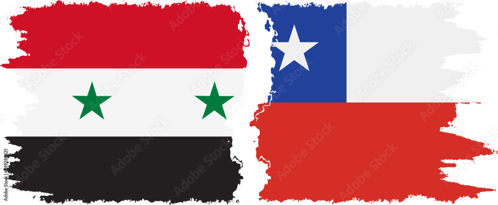 Chile and Syria grunge flags connection vector Chile and Syria grunge flags connection vector