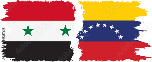 Free Download Venezuela and Syria grunge flags connection vector - GFXLoad