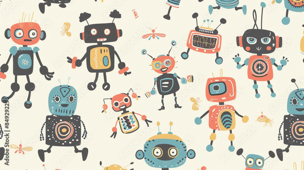 A colorful and detailed image of various robots and other robot related objects. A colorful and detailed image of various robots and other robot related objects.