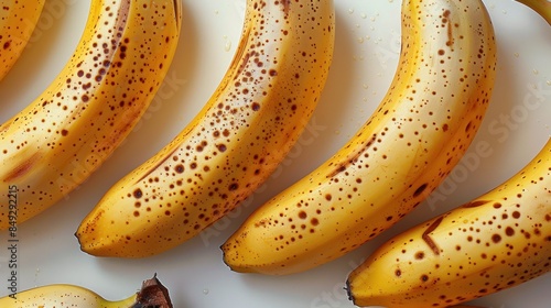 Overripe Bananas with Brown Spots on a White Background photo