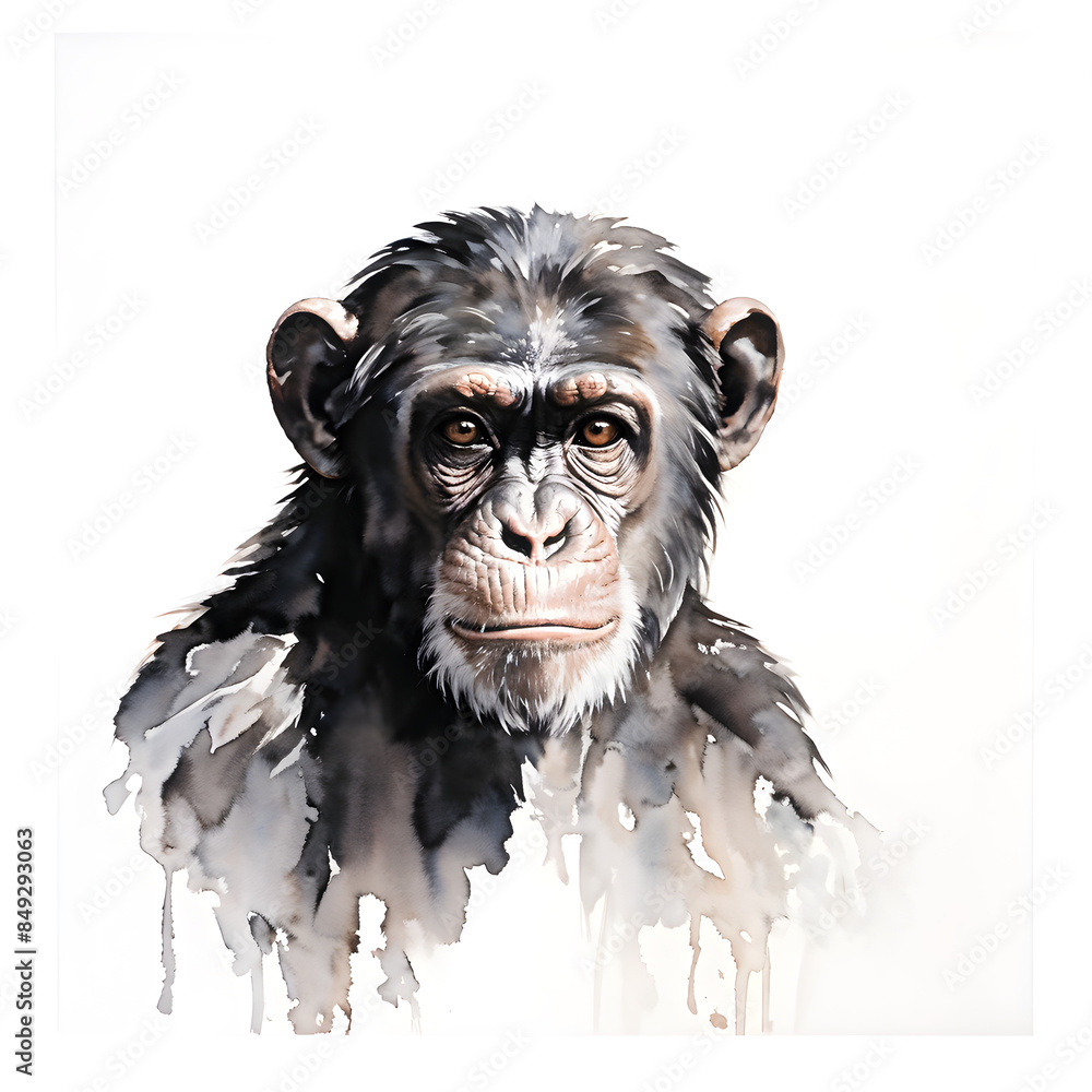 chimpanzee in white background chimpanzee in white background
