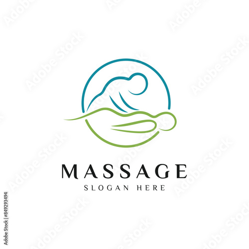Body Massage Logo Design Vector Icon Illustration