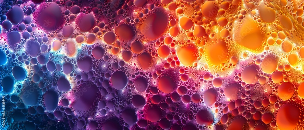 A colorful abstract painting with many small circles of different colors A colorful abstract painting with many small circles of different colors