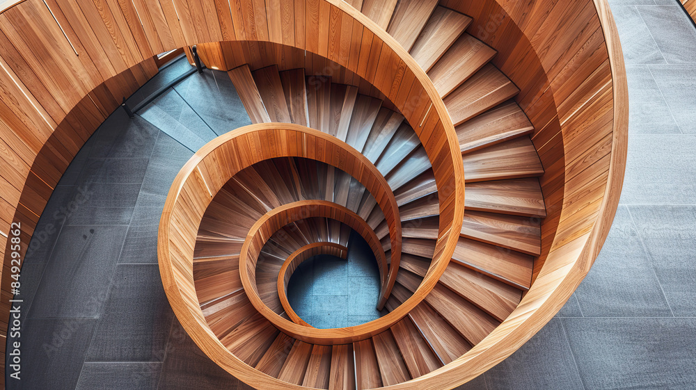 Fototapeta premium Architectural Spiral Staircase in Modern Office Building