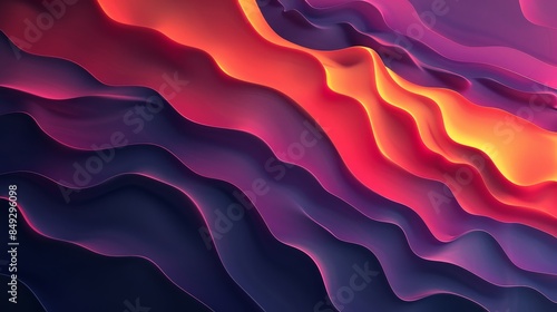 A colorful, abstract painting with a purple and orange background