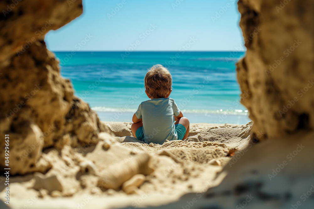 Children playing at the beach during the summer Children playing at the beach during the summer