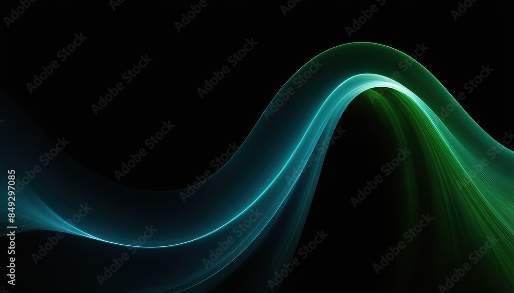Obraz premium The emerald tide: a mesmerizing display of natures power, vibrant green and blue wave abstract background, fluid motion of the wave gives a sense of movement and energy