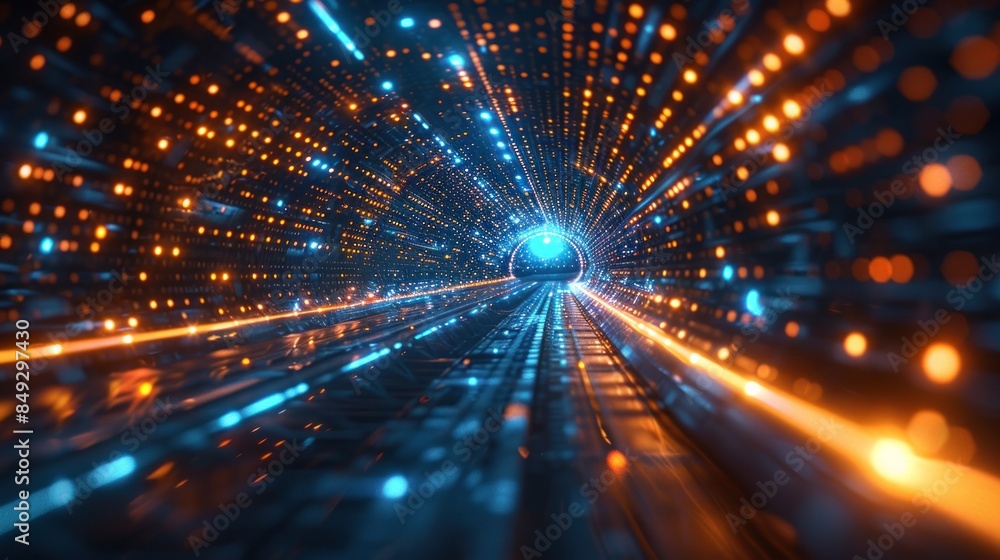 Futuristic Tunnel of Lights