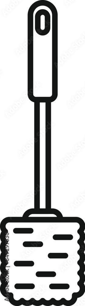Line art icon of a toilet brush, a common cleaning tool for maintaining bathroom hygiene Line art icon of a toilet brush, a common cleaning tool for maintaining bathroom hygiene
