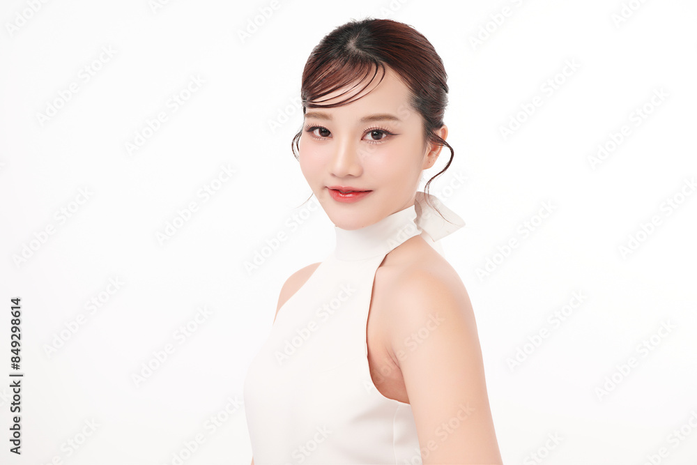 Beautiful young asian woman with clean fresh skin on white background, Face care, Facial treatment, Cosmetology, beauty and spa, Asian women portrait. Beautiful young asian woman with clean fresh skin on white background, Face care, Facial treatment, Cosmetology, beauty and spa, Asian women portrait.