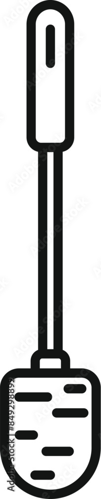 Simple black and white toilet brush icon showing cleaning tool for bathroom hygiene Simple black and white toilet brush icon showing cleaning tool for bathroom hygiene