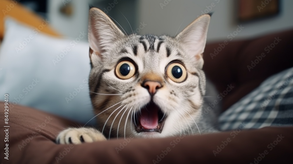 .surprised cat make big eyes. American shorthair surprised cat or kitten funny face big eyes, cute, domestic, kitten, feline, Emotional surprised, kitty, wow .surprised cat make big eyes. American shorthair surprised cat or kitten funny face big eyes, cute, domestic, kitten, feline, Emotional surprised, kitty, wow