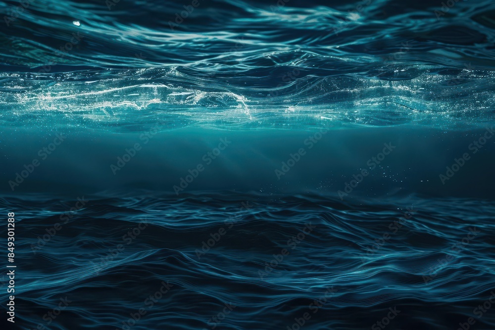 underwater view of dark blue ocean surface mysterious marine environment underwater view of dark blue ocean surface mysterious marine environment
