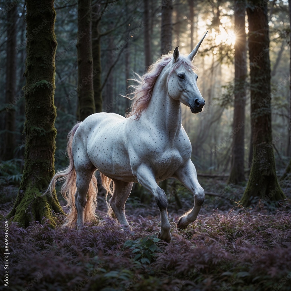 unicorn in a mystical forest unicorn in a mystical forest