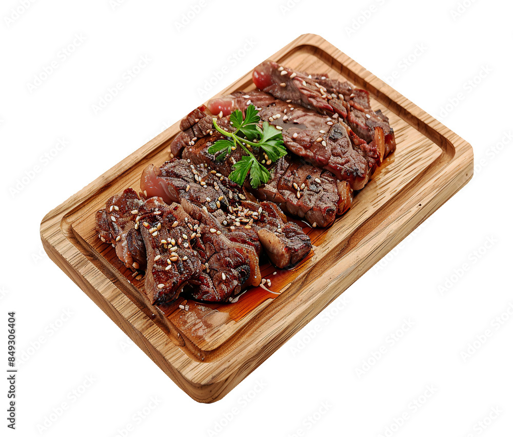 Grilled beef on transparent background Grilled beef on transparent background