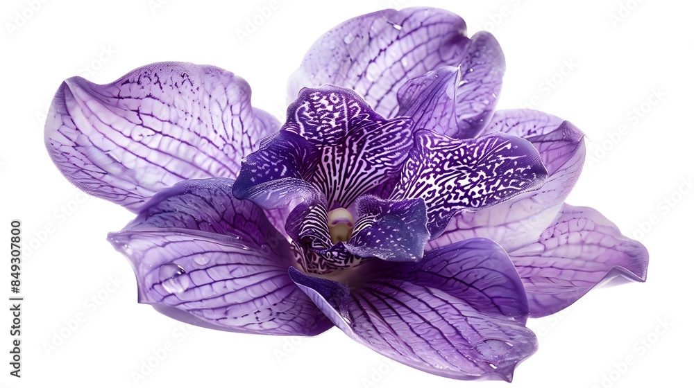 Vibrant Purple Orchid Flower in Bloom Macro Close-Up Vibrant Purple Orchid Flower in Bloom Macro Close-Up
