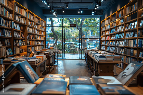 Generative AI - The interior of a modern book store