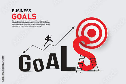 Goals and Strategy Business Concept. Vector Banner