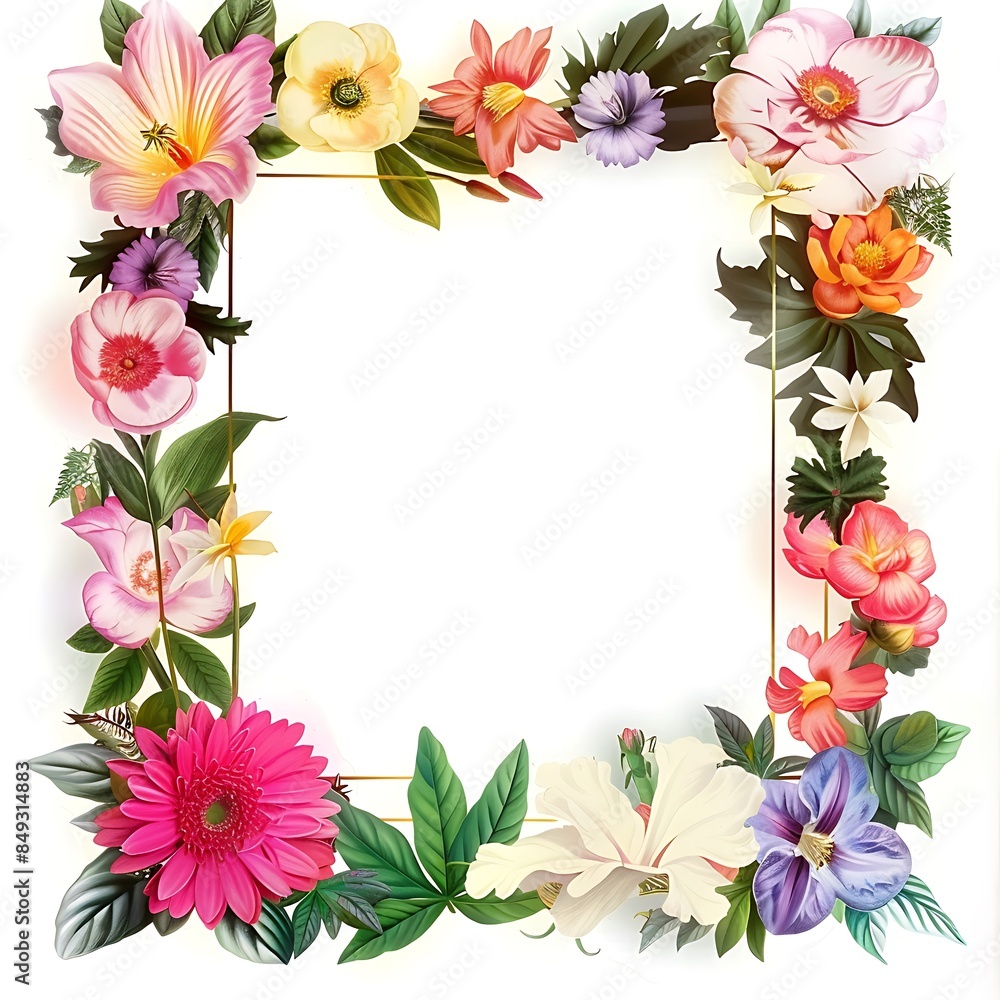 Realistic flowers frames isolated on white background
Realistic flowers frames isolated on white background