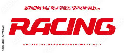Dynamic letter design, adventurous alphabet, sporty typeface for bold headlines, modern typography, extreme movement, daring typographic style, innovative automotive feel. Vector typeset.