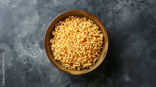 Instant noodles in a ceramic bowl