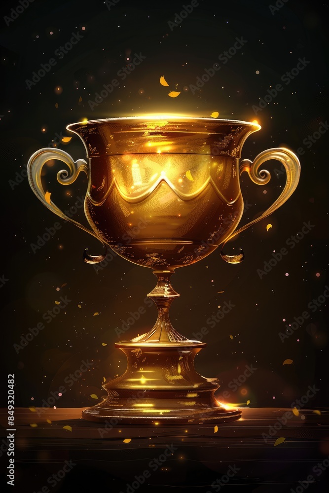 3d golden cup. Selective focus 3d golden cup. Selective focus