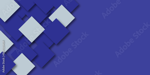 Square pattern on banner with shadow. Abstract  color geometric background with copy space. Modern and minimal concept. You can use for cover, poster, banner web.
