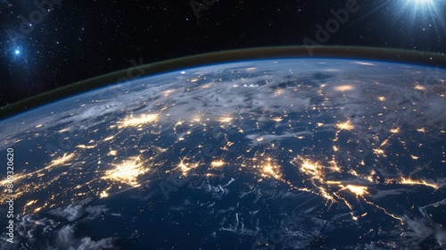 Majestic earth from space highlighting global connectivity