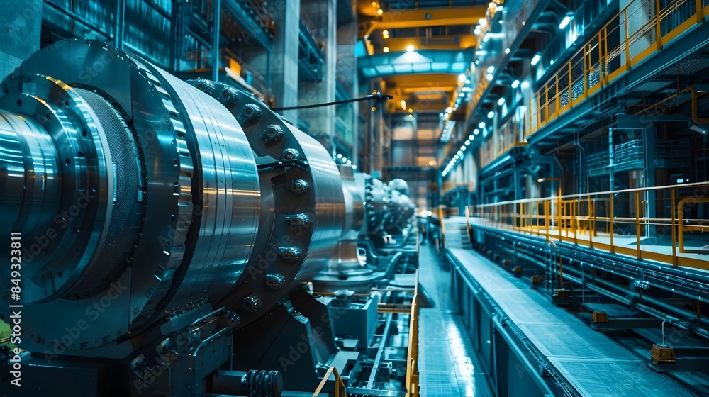 Futuristic Nuclear Energy Facility Colossal Reactor Chamber Powered by Advanced Robotic Maintenance Futuristic Nuclear Energy Facility Colossal Reactor Chamber Powered by Advanced Robotic Maintenance