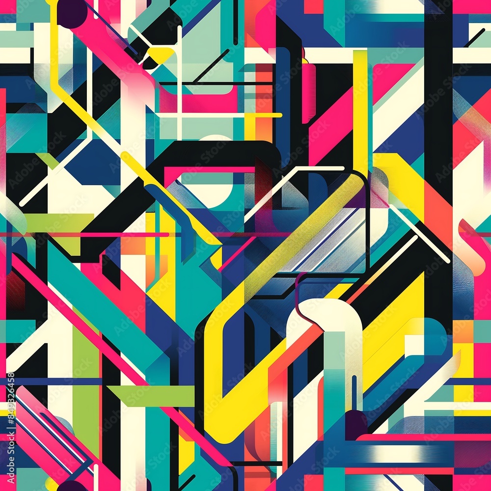 An abstract geometric pattern with vibrant colors and sharp lines, showcasing the precision and versatility of vector design in creating modern and eye-catching visuals An abstract geometric pattern with vibrant colors and sharp lines, showcasing the precision and versatility of vector design in creating modern and eye-catching visuals