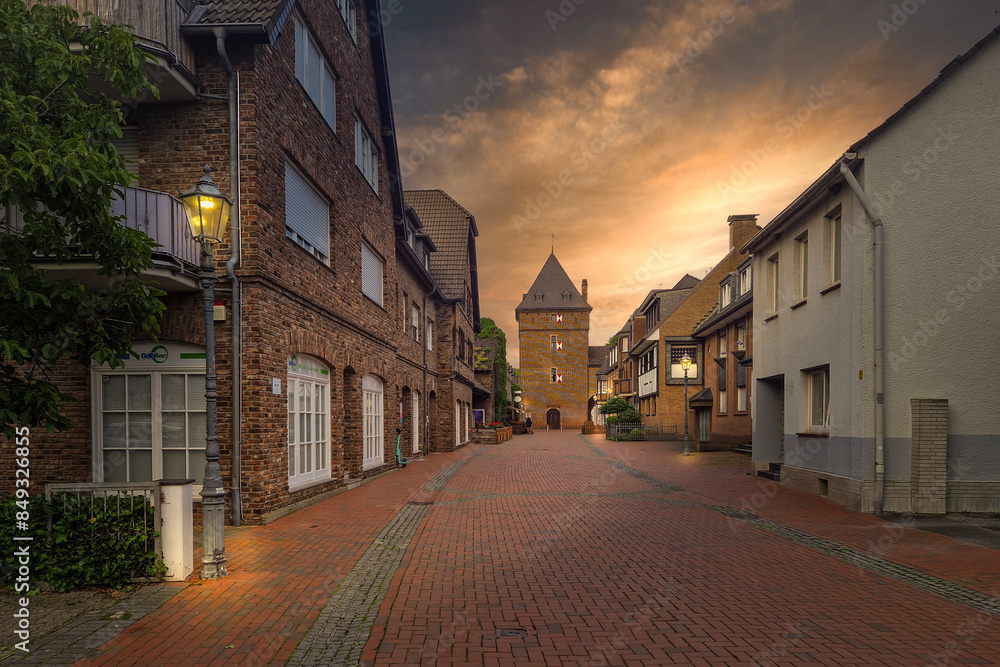 Architecture of the old town of Monheim am Rhein, Germany.