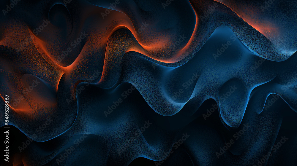 Fototapeta premium grainy noisy poster background dark blue orange