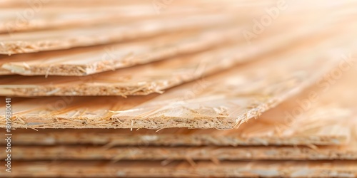 A Stack of Oriented Strand Board Sheets. Concept Construction, Building Materials, Woodwork, DIY Projects, Interior Design photo