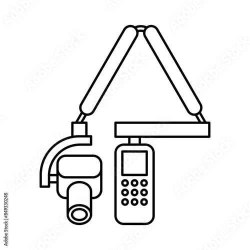 Dental x-ray machine radiograph - icon in thin line