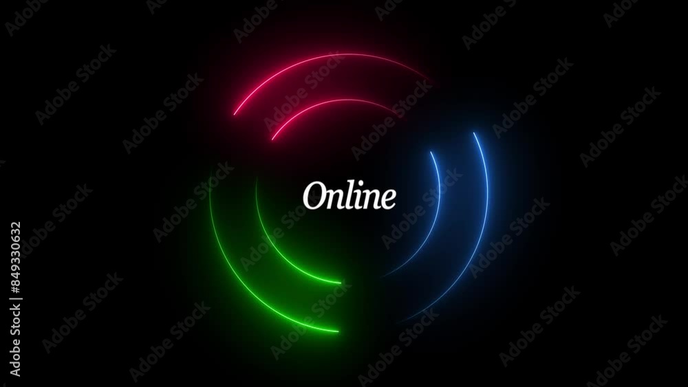 online text neon animation 4k black background online text neon animation 4k black background