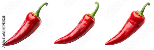 A set of red chili isolated on the transparent background © Al Rafi