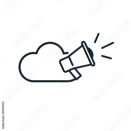 Cloud with speaker design template illustration