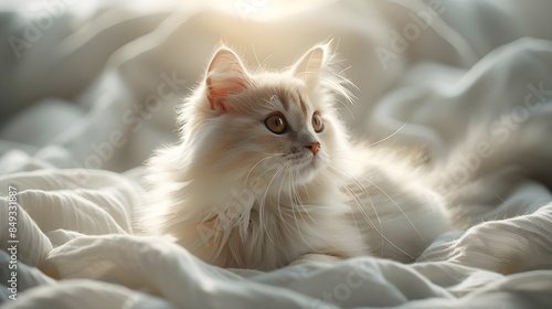 Cat with soft fur and graceful movements