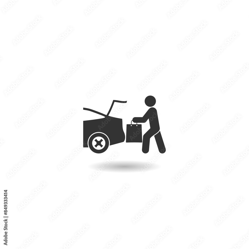 Curbside pickup icon with shadow Curbside pickup icon with shadow