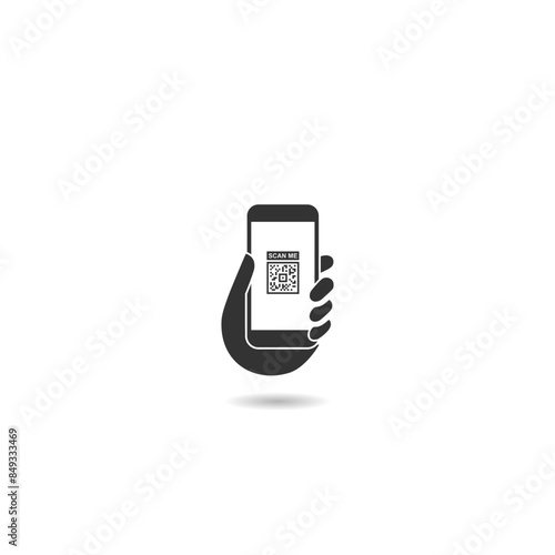 Scan me smart phone icon with shadow