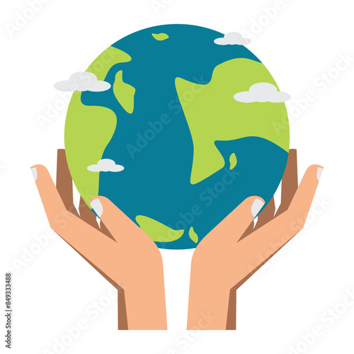 someone holding a globe in their hands with clouds in the background