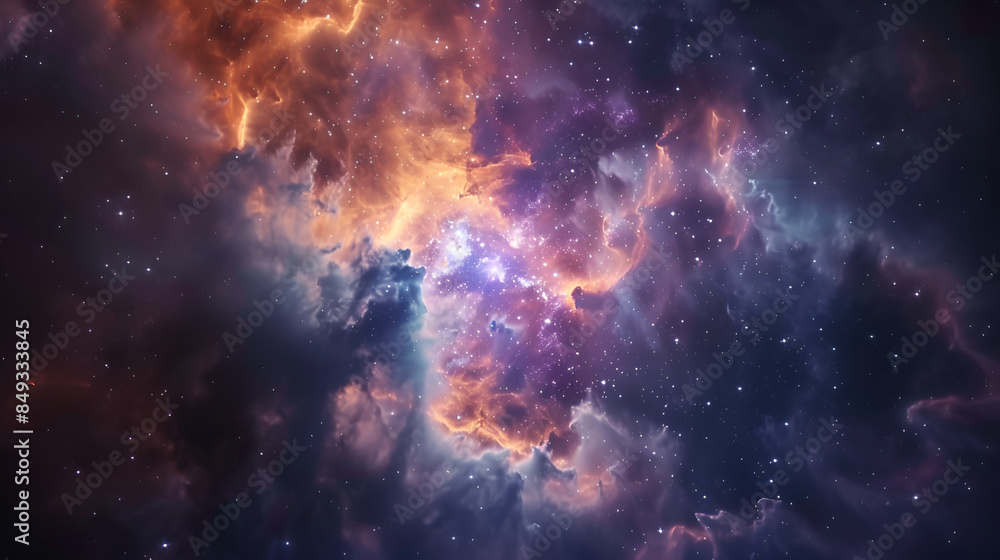 Fototapeta premium Colorful Space Galaxy Cloud Nebula with Starry Night Cosmos and Supernova