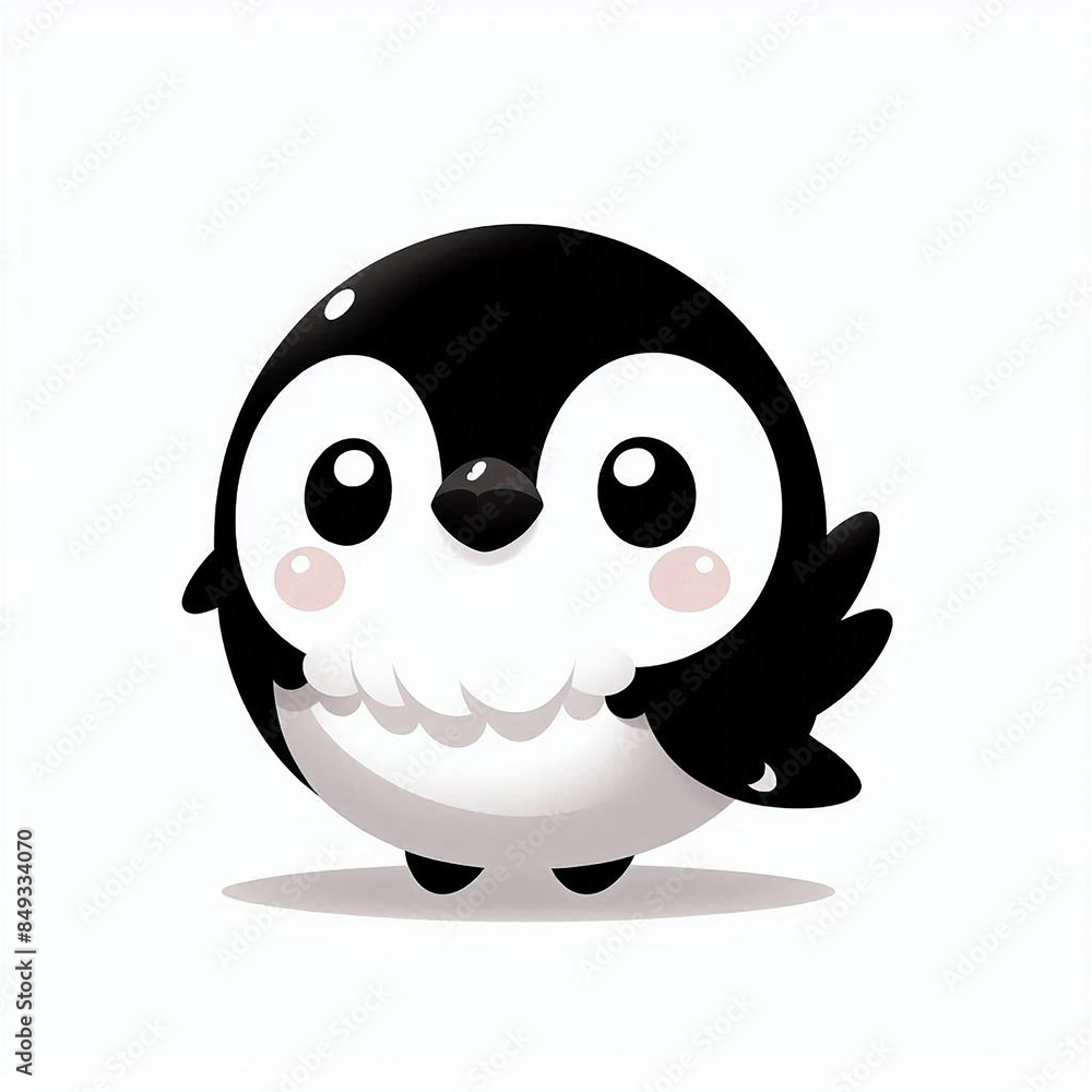 Obraz premium Cute Tiny Bird with Black and White Soft White Scene. Generative AI